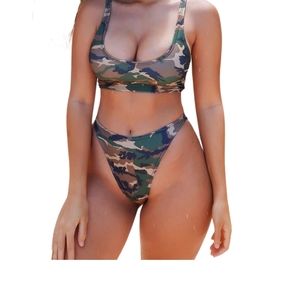 Fashion Nova Undercover 3 piece Swimsuit Set - Camo Medium